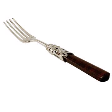 Saba cocktail fork in wood and silver, brown [3]