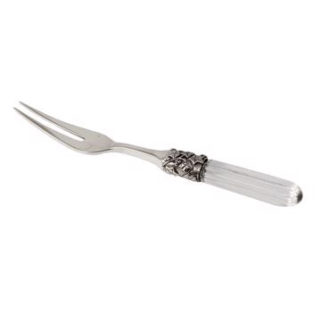 Fidélio two tooth fork in silver plated and cristal, transparent [3]