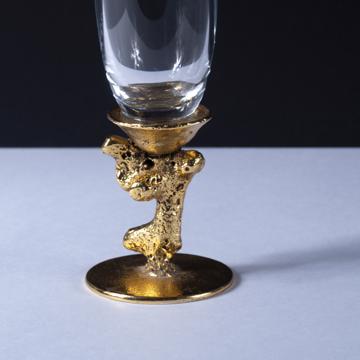 Flûte Corail en cristal et métal argenté ou doré, or [2]