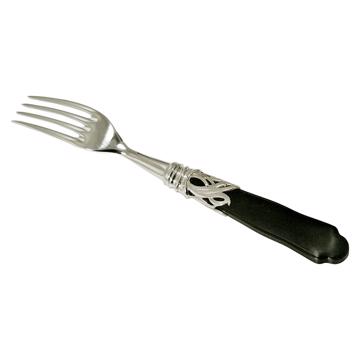 Saba fork in Resin and silver, mat black, table [3]