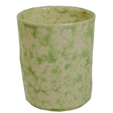 Sponge Cup in turned earthenware, light green