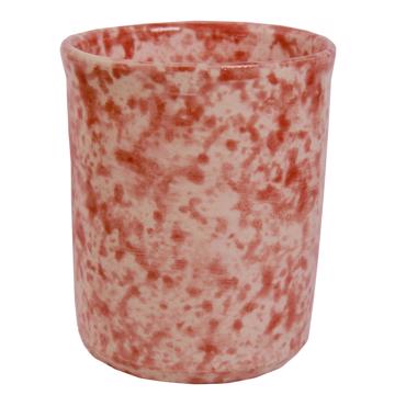 Sponge Cup in turned earthenware, red 