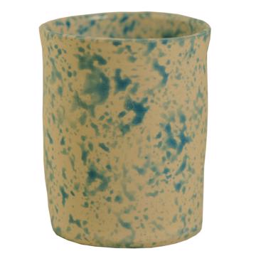 Sponge Cup in turned earthenware, sky blue [4]