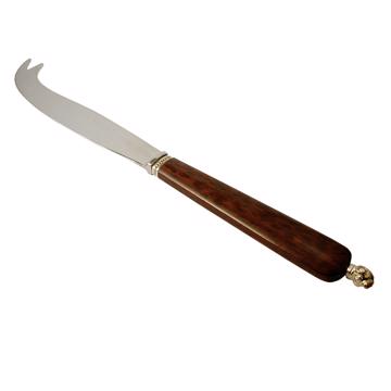 Rambouillet Cheese knife in wood and silver, brown, dessert