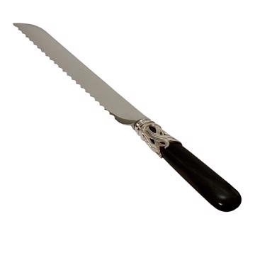 Couteau à pain Saba en argent et corne, noir [3]