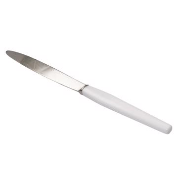 Piano knife in resin and stainless steel, white, table