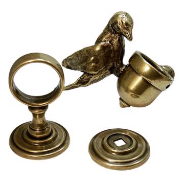 Set main courante Oiseau en métal patiné, bronze