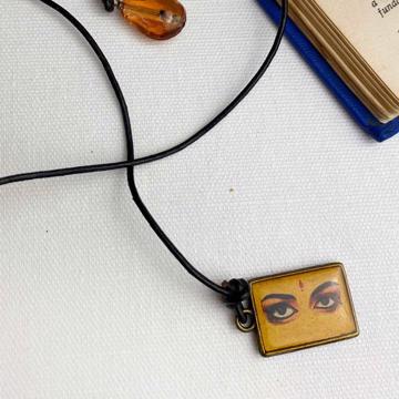 Book Mark in resin and leather, multicolor, eye [2]
