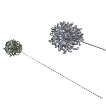 Flower decorations in silver plated copper, silver, chrysanthemum [3]