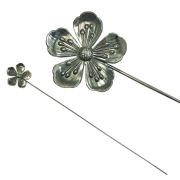 Flower decorations in silver plated copper, silver, wild rose [3]