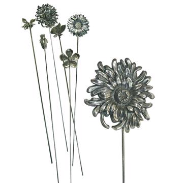 Décorations de Fleur en cuivre argenté, argent, collection complète