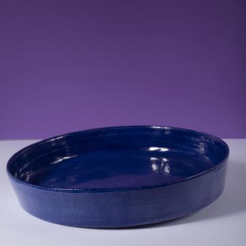 Crato dishes in turned Earthenware, dark blue, 32 cm diam. [1]