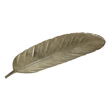 Stamped feather in silver or gold plated, silver, 18 cm