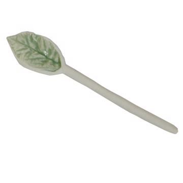 Small Leaf spoon in shaped porcelain, mint green [3]