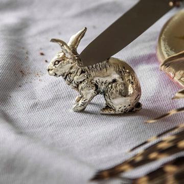 Rabbit knife rest in silver or gold plated, silver [4]