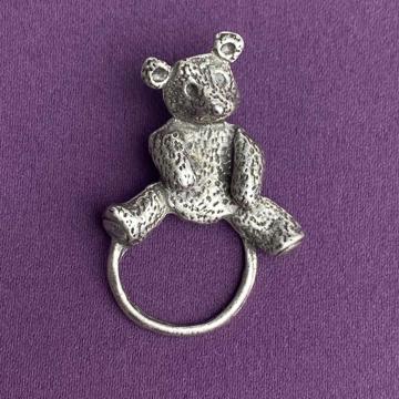 Pin's porte lunettes Ours en métal argenté ou doré, argent [2]