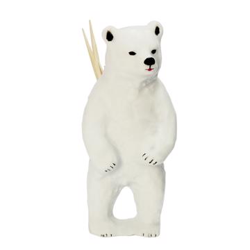 Bear Pique Holder in porcelain, white, standard picks