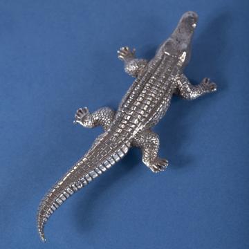 Salière et poivrière Crocodile en métal argenté ou doré, argent [2]