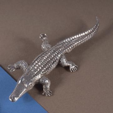 Salière et poivrière Crocodile en métal argenté ou doré, argent [1]