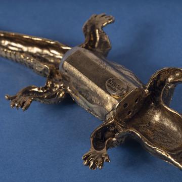 Crocodile salt and pepper shaker in silver or gold plated, gold [4]