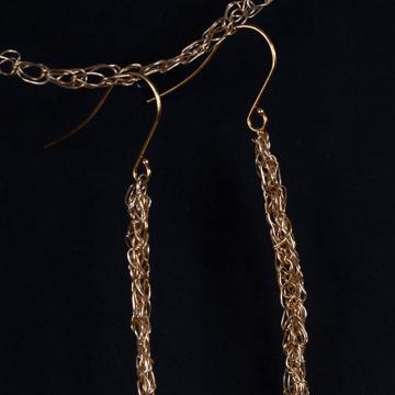 Stick earrings, gold, large [2]