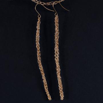 Stick earrings, gold, medium [3]