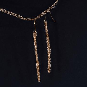 Stick earrings, gold, medium [1]