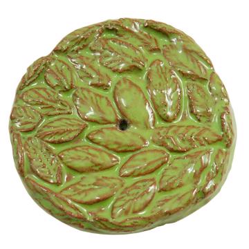 Foliage incense base in earthenware, peridot green [4]