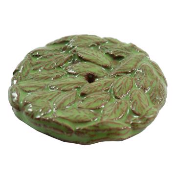 Foliage incense base in earthenware, peridot green [3]