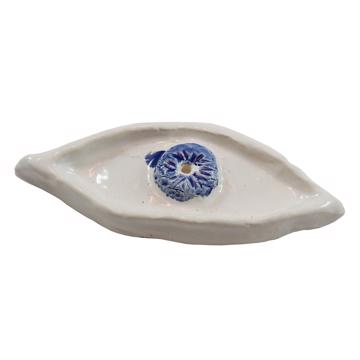 Eye incense base in earthenware, dark blue