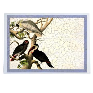 Amazonie, Chromo placemats in laminated paper, multicolor, cacatoo [1]
