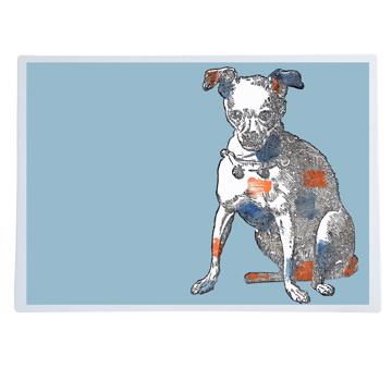 Cat and Dog, Chromo placemats in laminated paper, light blue [1]