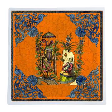Chinoiseries, Chromo placemats in laminated paper, strong orange [1]