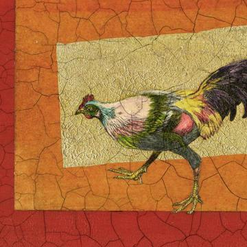 Roosters, Chromo placemats in laminated paper, multicolor, rooster 2 [2]