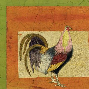 Roosters, Chromo placemats in laminated paper, multicolor, complet collection [3]