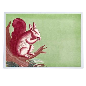 Squirrel, Chromo placemats in laminated paper, grass green [1]
