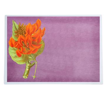 Flowers, Chromo placemats in laminated paper, violet, flower 2 [1]