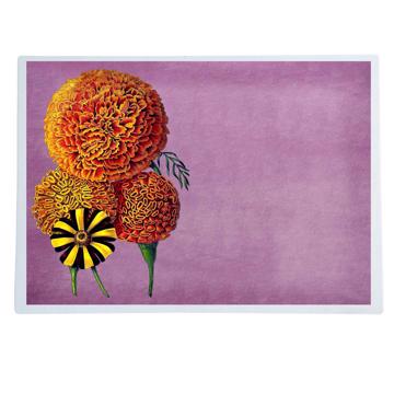 Flowers, Chromo placemats in laminated paper, violet, flower 6 [1]