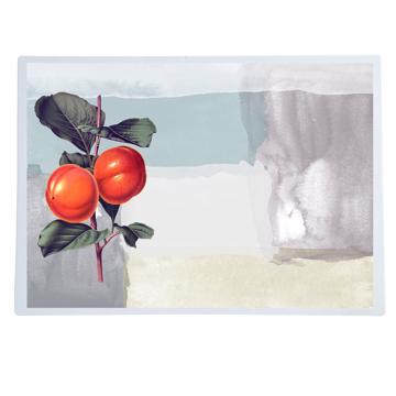 Fruits, Chromo placemats in laminated paper, blue grey, fruit 11 [1]