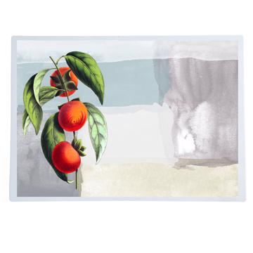 Fruits, Chromo placemats in laminated paper, blue grey, fruit 5 [1]