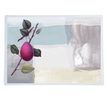 Fruits, Chromo placemats in laminated paper, blue grey, fruit 6 [1]
