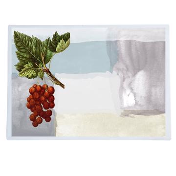 Fruits, Chromo placemats in laminated paper, blue grey, fruit 8 [1]