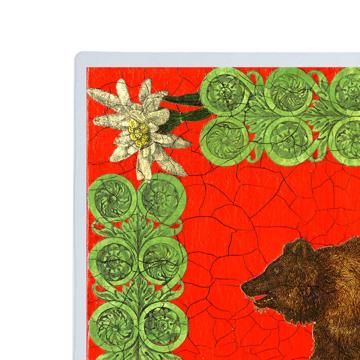 Bear, Chromo placemats in laminated paper, red , profile [4]