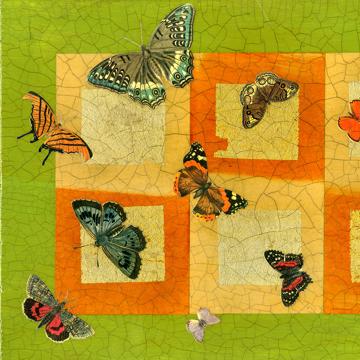 Butterfly, Chromo placemats in laminated paper, yellow [2]