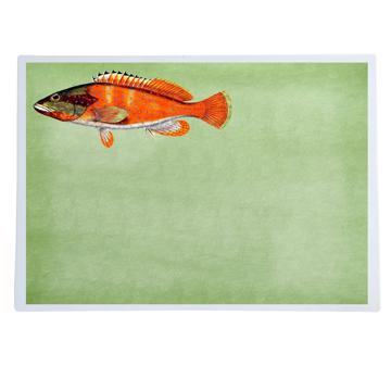 Fish and Shell, Chromo placemats in laminated paper, light green, fish 2 [1]