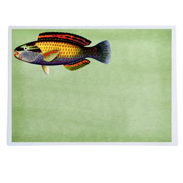 Fish and Shell, Chromo placemats in laminated paper, light green, fish 5 [1]