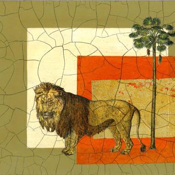 Safari, Chromo placemats in laminated paper, multicolor, lion [2]