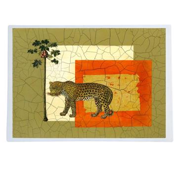 Safari, Chromo placemats in laminated paper, multicolor, panther [1]