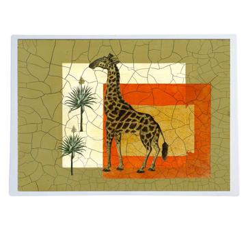Safari, Chromo placemats in laminated paper, multicolor, giraffe [1]