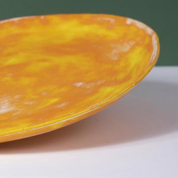 Alagoa Plates in stamped earthenware, strong orange, 24 cm diam. [2]